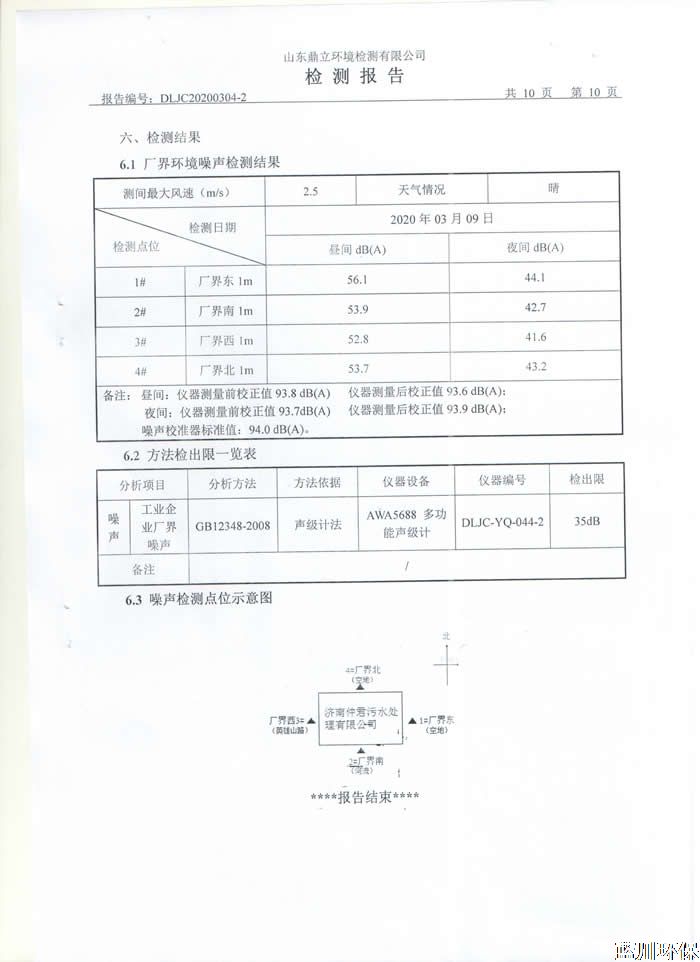 公示：仲君污水处理厂3月份检测报告